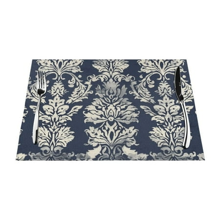 

Plants and flowers watercolor mat heat-resistant dining table mat washable PVC table mat woven vinyl kitchen table mat indoor anti slip and anti fouling dining mat