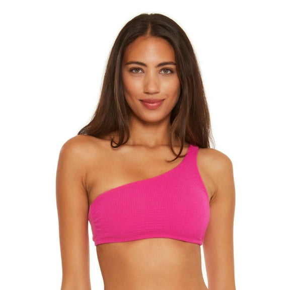 Becca Pucker up Textured Asymmetrical Bikini Top Women's, cosmopolitan, Size S