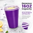 thumbnail image 2 of MODANU 16 oz Plastic Cups 50 Pcs Drinking Cups Disposable Cups with Lines Beverage Drinking Cups for Camping Barbecues Birthday Party Indoor Outdoor Events Picnics (Red), 2 of 7