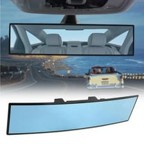 Wide Angle Rearview Mirror, Large Interior Clip on Car Mirror with Blue Tint Anti Glare, Non Dizzying Reverse Assist for Enhanced Visibility and Backseat Monitoring, Ideal for Parents and