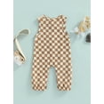 thumbnail image 4 of Gureui Toddler Infant Baby Girls Summer Romper, Sleeveless Plaid Patterns Grew Button-Down One-Piece Snap Long Pants Jumpsuit, 4 of 7