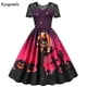 thumbnail image 4 of Vestido Retro de encaje para Halloween, disfraces de mujer de manga corta de los años 50 y 60, vestidos de fiesta Vintage con calavera y bruja, ropa aterradora para Halloween, Cosplay, 4 of 5