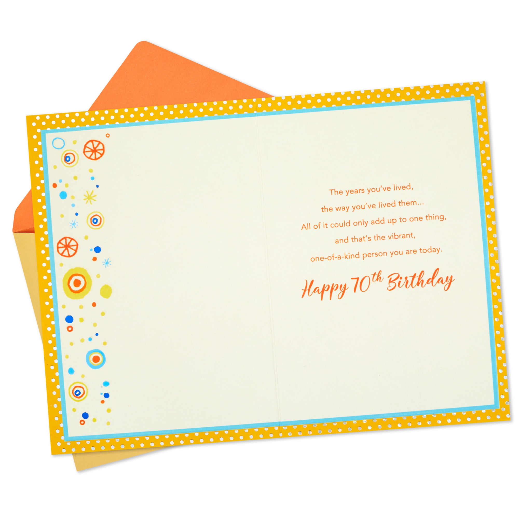 Hallmark 70th Birthday Card (Colorful and Vibrant Years)