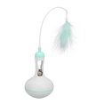 thumbnail image 2 of Jouet Distributeur de Friandises pour Chat Interactif Jouet Alimentaire pour Chat Roly Poly avec Tige et Vert Plume, 2 of 9