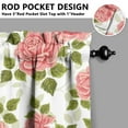 thumbnail image 5 of Pioneer Kitchen Curtains and Valance Set 36 Inch Tier Pink Rose with Green Leaf 3 Pieces Set Dining Room Small Curtain Drapes Cafe Curtains Valance for Home Decor Rod Pocket, 5 of 6