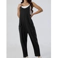 thumbnail image 3 of Womens Loose Oversized Sleeveless Jumpsuit Adjustable Spaghetti Strap Wide Leg Overall Rompers with Pockets, 3 of 5