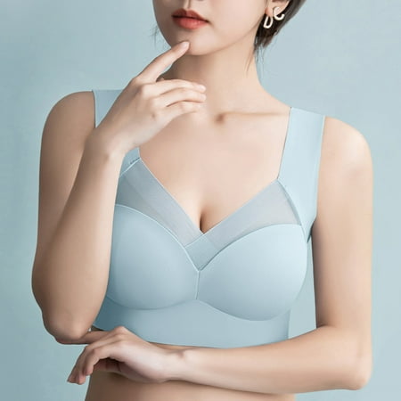 Clearance! Yunmei Minimizer Bras for Women 1 Pieces Lace Plus Size Women Underwear Bralette Crop Top Large Top Female Push Up Brassiere Laced Bra Womens Underwear and Bras Blue Xl