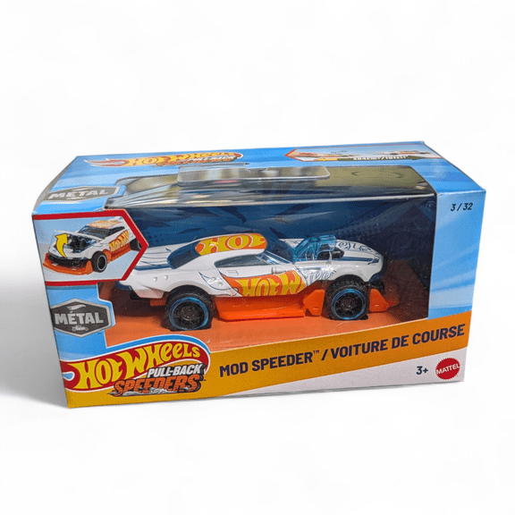 Hot Wheels Mod Speeder Pull-Back Speeders Toy Car in 1:43 Scale