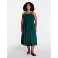 thumbnail image 2 of Time and Tru Women's Sleeveless Smocked Midi Dress, Sizes XS-XXXL, 2 of 5