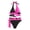 Hot Pink, variant on Staron Women's Sling Hollow Bikini Swimsuit Two Piece Set with Removable Padded Bra High Cut Bathing Suit for Beach Pool Vacation, White M