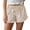 Brown, variant on Women’s Striped Ruffle Hem Loungewear Shorts, Casual Summer Sleep Shorts with Elastic Waist & Pockets, Multi-Color, S,M,L,XL,XXL
