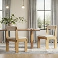 thumbnail image 4 of Dayalane Farmhouse Dining Chairs Set of 2, Mid Century Modern Solid Oak Wood Kitchen Side Chairs with Upholstered Seat and Back, Armless Accent Chairs for Dining Room, Chenille Beige, 4 of 14