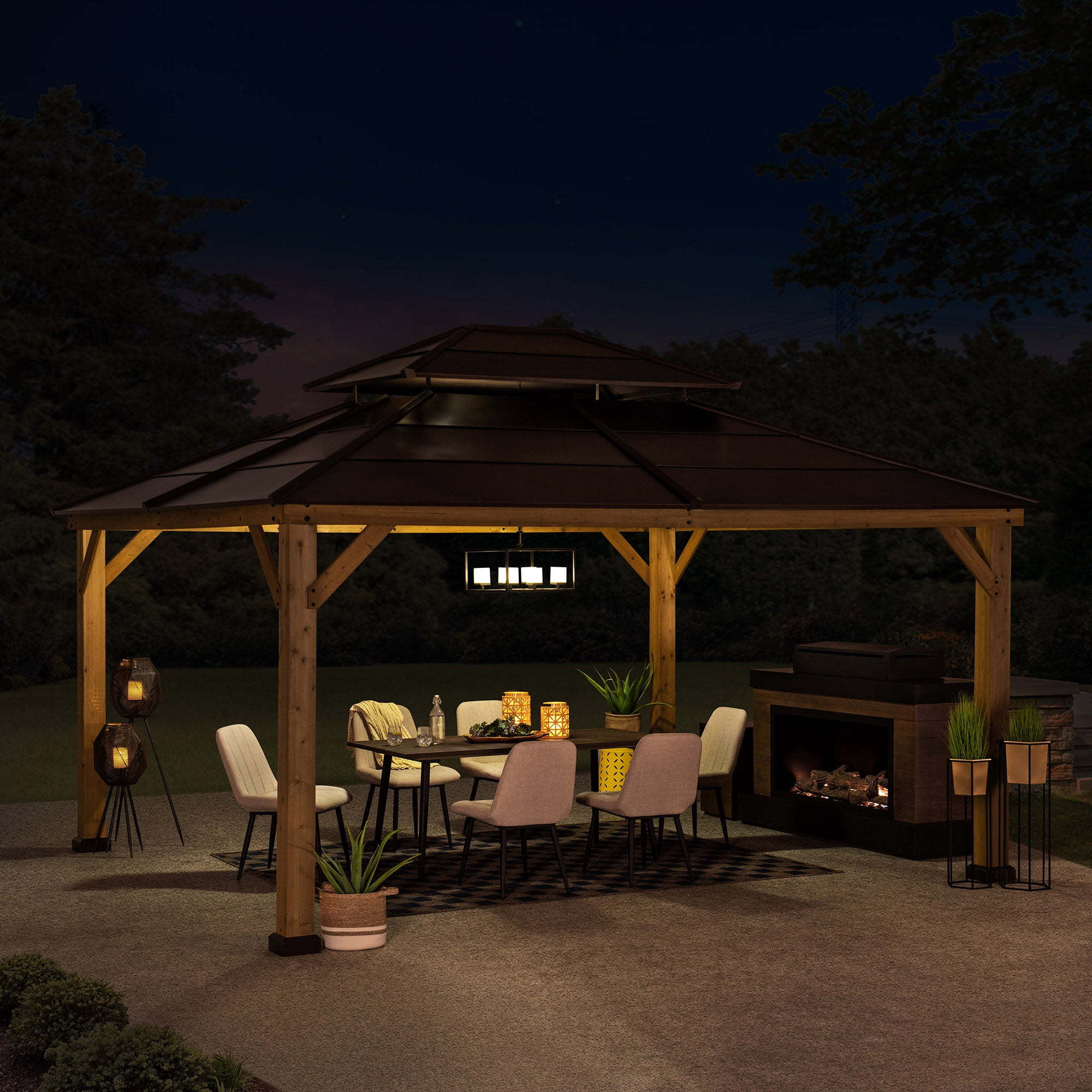 Sunjoy Missouri Collection 13 ft. x 15 ft. Cedar Framed Gazebo with