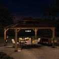 thumbnail image 2 of Sunjoy Missouri Collection 13 ft. x 15 ft. Cedar Framed Gazebo with Brown Steel 2-tier Hip Roof Hardtop, 2 of 9
