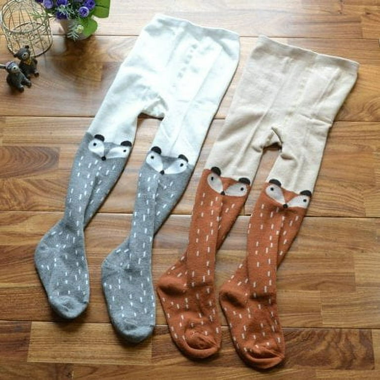 Cute Baby Kids Girls Cotton Fox Tights Socks Stockings Pants