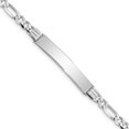 thumbnail image 1 of 14K White Gold Wg Figaro Link Id Bracelet (7 X 7) Made In United States fig110idw-7, 1 of 5
