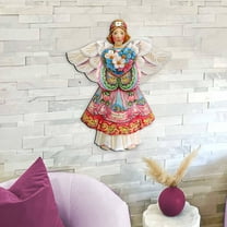 Designocracy 8155412H 24 x 18 in. Flower Heart Angel of Love Holiday Wooden Door Wall Decor
