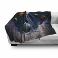 thumbnail image 3 of Outer Space Soft Flannel Fleece Blanket, Astronaut in the Outer Space the Planets Globe Satellite Energy Eternity Theme, Cozy Plush for Indoor and Outdoor Use, 60" x 80", Multicolor, by Ambesonne, 3 of 6