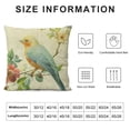 thumbnail image 5 of GOSMITH Throw Pillowcase, Retro Watercolor Flowers and Birds Green Plants Home Decor Pillowcase Sofa Bed Square Cushion Cover Halloween Cushion Cover White, 5 of 5