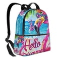 thumbnail image 2 of Lsque Tropical Flamingo Summer Pattern Backpack – School Travel Canvas Daypack with Ergonomic Padded Straps, Multiple Compartments & Leather Handle, 2 of 5