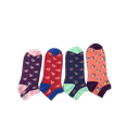 thumbnail image 2 of Floral Pattern Ankle Low Cut 2-pair Pack & 4-pair Pack Cotton Socks, 2 of 2