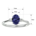 thumbnail image 5 of SuperJeweler 1 1/2 Carat Oval Shape Tanzanite and Two Diamond Ring In 14 Karat White Gold For Women, 5 of 6