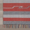 thumbnail image 4 of 7' X 10' Gray and Red Southwestern Handmade Area Rug With Fringe, 4 of 5