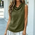 thumbnail image 3 of APEXFWDT Sleeveless Linen Tops for Women Cowl Neck Tank Tops Casual Solid Color Comfy Blouse Lounge Wear, 3 of 8