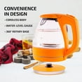 thumbnail image 4 of Glass Electric Kettle Hot Water Boiler 1.5 Liter Borosilicate Glass Fast Boiling Countertop Heater - BPA Free Auto Shut Off Instant Water Heater Kettle for Coffee & Tea Maker - White KG83W, 4 of 11