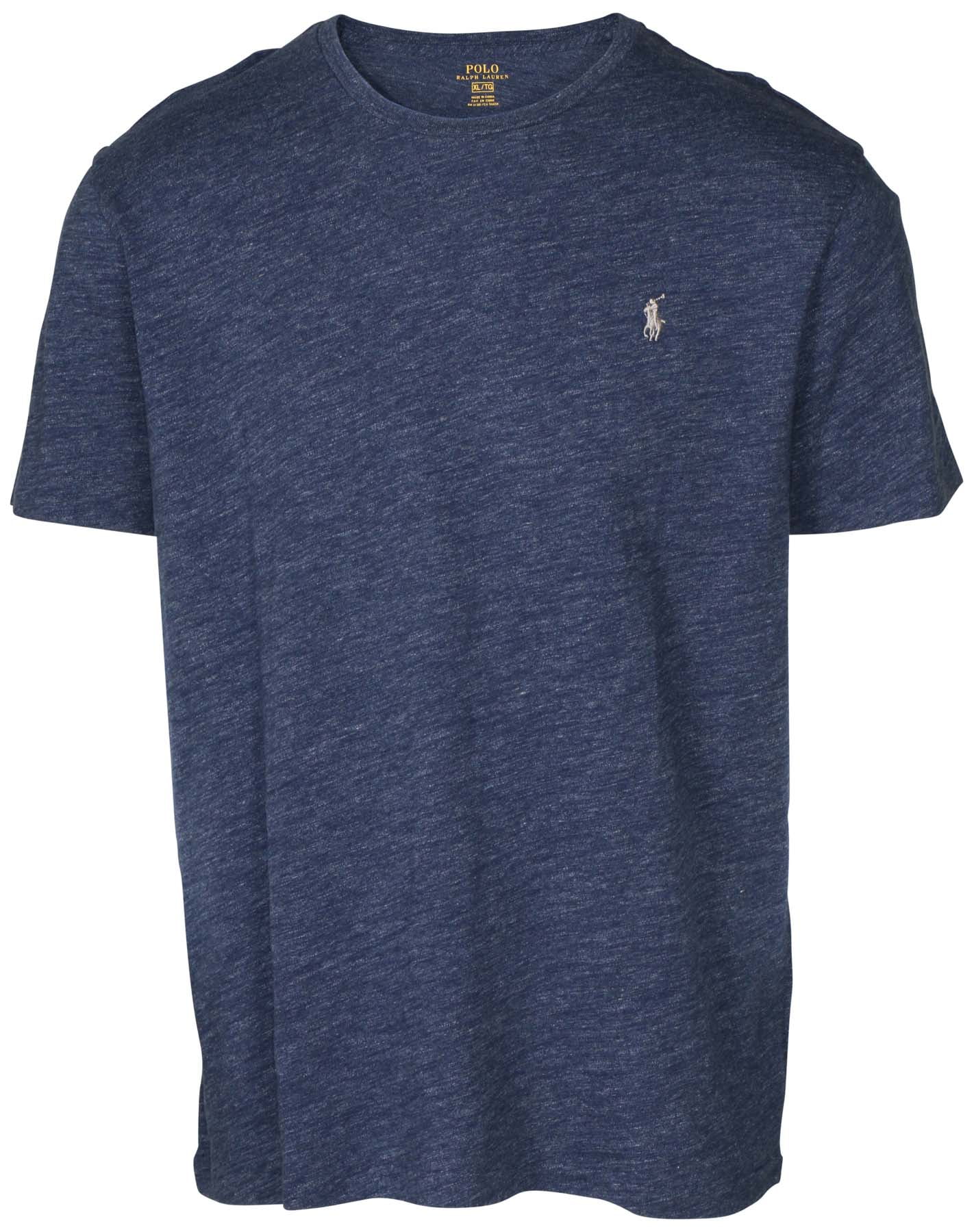 Polo RL Men's Classic Fit Crew Neck Pony TShirt (Heather Blue, 2XL