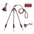 thumbnail image 5 of Walbest 3 in 1 Durable Nylon Woven Coupler Traction Leash, Three- Way Pet Leash with a Coupler, Lead for Small, Medium Dogs, 3 Way Dogs Walking Leader, 5 of 7