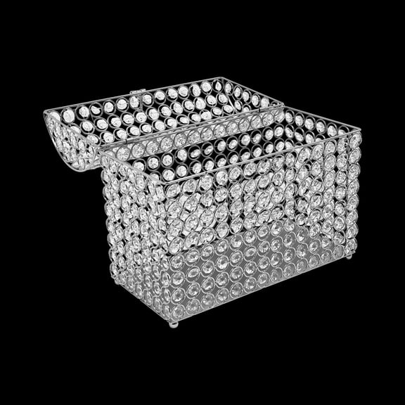 Wedding Card Box With Heart Lock, Money Card Box,Clear, Silver Beautiful Modern