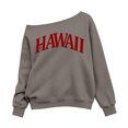 thumbnail image 3 of Shadoumai Girls Off The Shoulder Tops Fall Hawaii Letter Print Going Out Sweatshirt | Off The Shoulder Sweatshirts For Girl Long Sleeve Oversized Casual Loose Fit Pullover Y2K Going Out Tops, 3 of 6