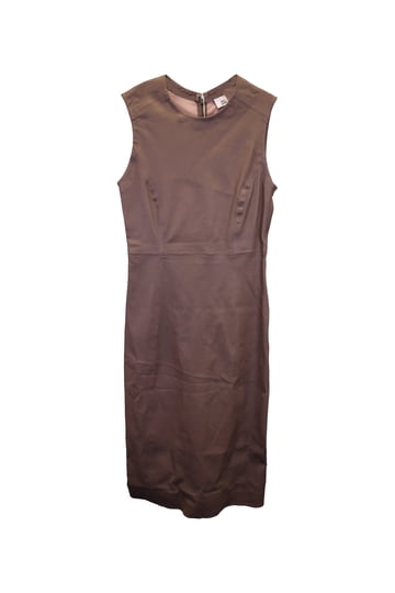 knee length dresses for ladies Khaki Faux Leather Belted Shirt Mini Dress main image 0