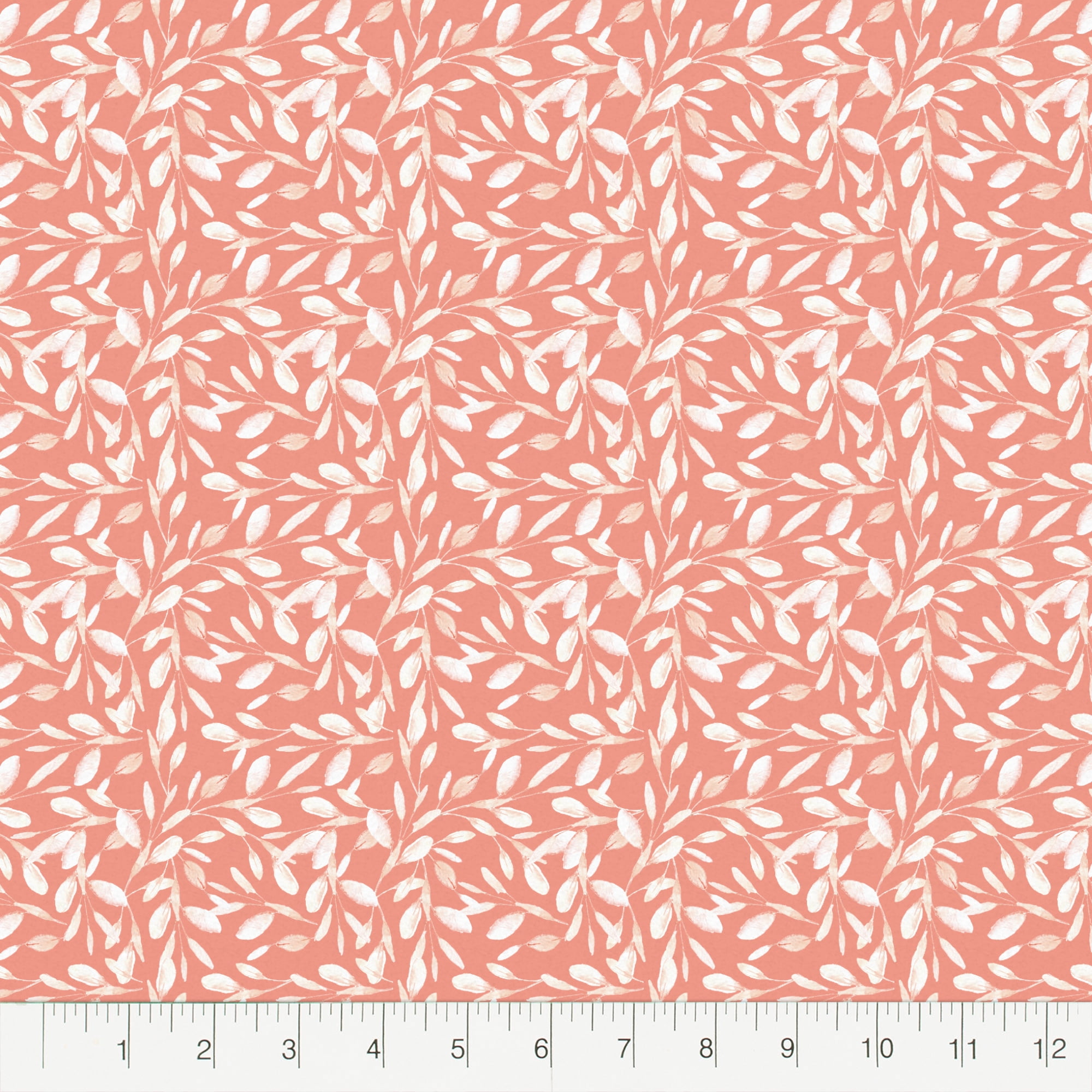 Mainstays 44" Width Cotton Flannel Savannah Vine Coral Fabric 8 Yard Bolt