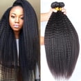 thumbnail image 1 of Kinky Straight Hair Wave Hair Extension/Weft, 100% Brazilian Virgin Remy Human Hair with Unprocessed Natural Black Color, Size 12" to 24"(1 Bundle 14"), 1 of 7
