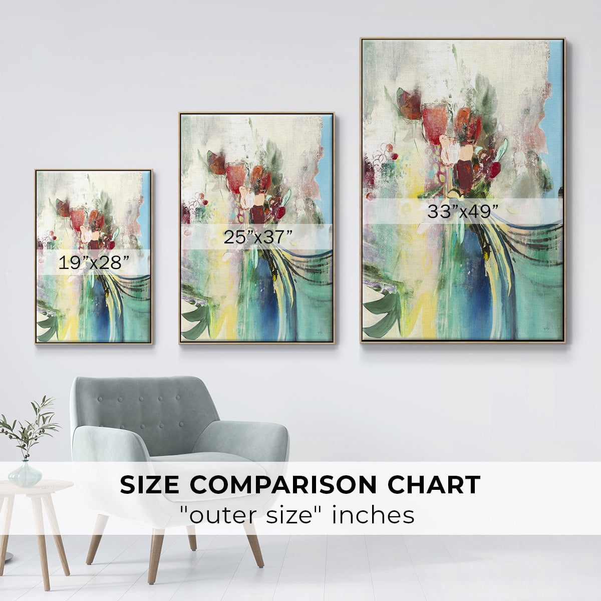 Celebration I Framed Premium Gallery Wrapped Canvas - Ready to Hang - 17 x 25 - Natural Wood Floating Frame