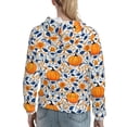 thumbnail image 7 of Daiia Blue Orange Pumpkin fall Pattern Women's Fashion Hoodies & Sweatshirts with Kangaroo Pocket Hooded Sweatshirt with Eye-catching Drawstrings-XX-Large, 7 of 7
