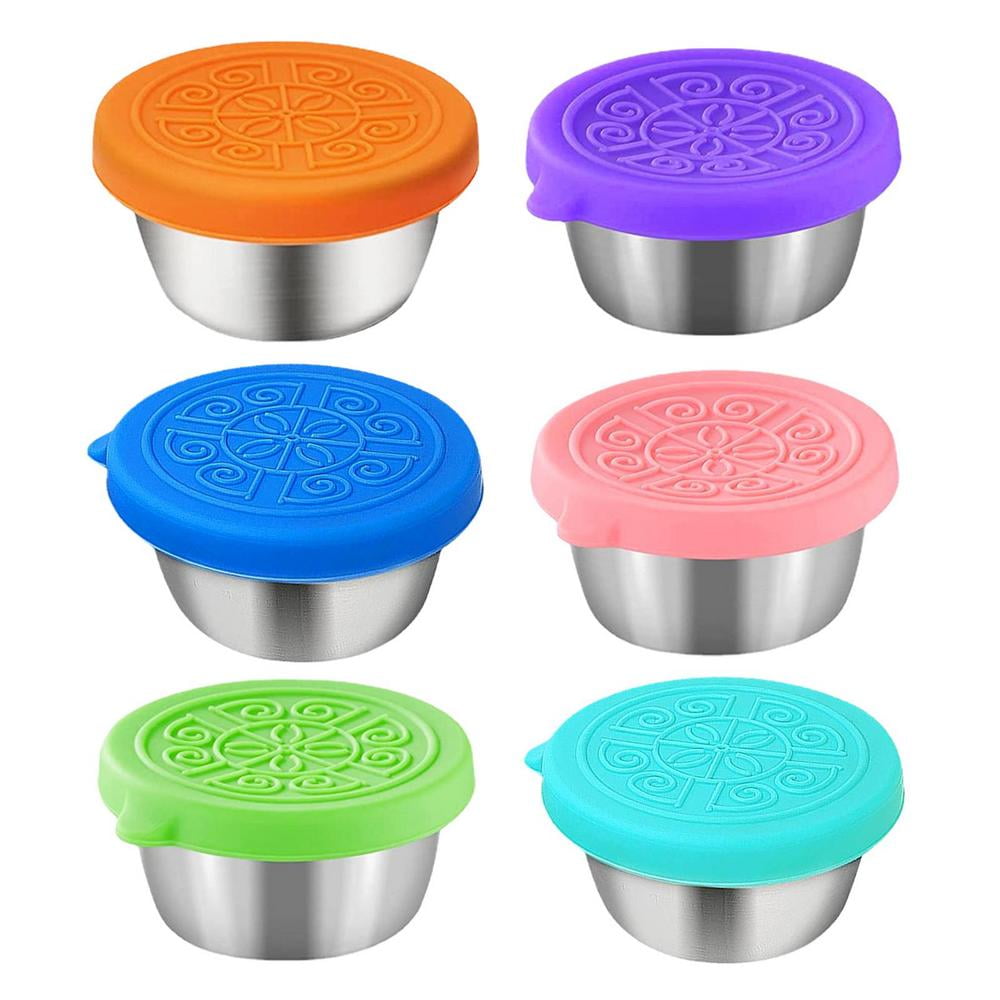 Small Condiment Containers with Lids, Stainless Steel Salad Container