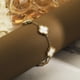 thumbnail image 5 of JeenMata Pulsera de Eslabones con Flores Blancas Bañada en Oro Amarillo, 5 of 8
