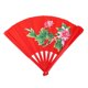 thumbnail image 5 of Abanico de Tai Chi ANGGREK de seda de bambú rojo plegable, 5 of 8