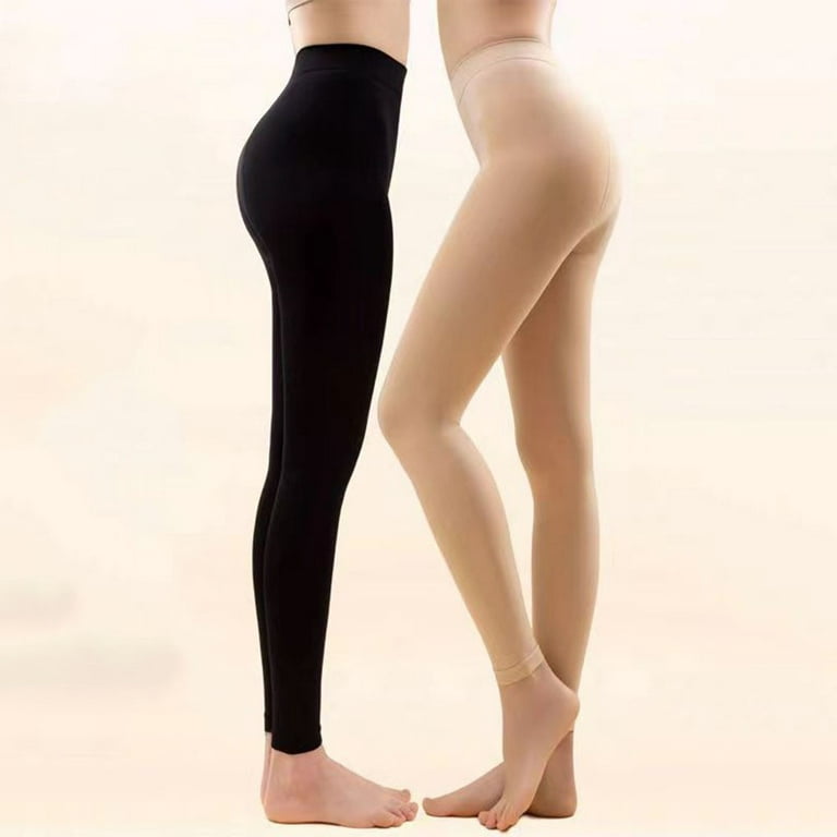 Women Elastic Compression Pantyhose Tight Flesh-Colored Bare Legs Leggings