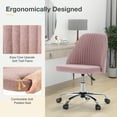 thumbnail image 3 of JOINSUN Mid-Back Vanity Chair, Adjustable Rolling Chair, Armless Modern Design for Home Office, Makeup & Small Spaces - Pink, 3 of 8