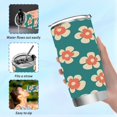thumbnail image 6 of 20oz Stainless Steel Tumbler with Straw, Double Wall Insulated Travel Tumbler Peach Color Flowers, 6 of 8
