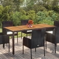 thumbnail image 1 of vidaXL Garden Table with Wooden Top Black 190x90x75 cm Poly Rattan, 1 of 4