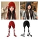 thumbnail image 2 of Hand Knit Sherpas Hat with Ear Flap, Trapper Ski Heavy Wool Knitted Cap Ear Protections Hats for Winter Snow Red, 2 of 4