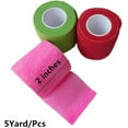 thumbnail image 2 of PINHEN 6 Pack 2" x 5 Yards Self Adhesive Bandage Breathable Cohesive Wrap Self Adherent Vet Tape Self Stick Bandage Wrap for Sports, Athletic, Wrist, Ankle, 2 of 7