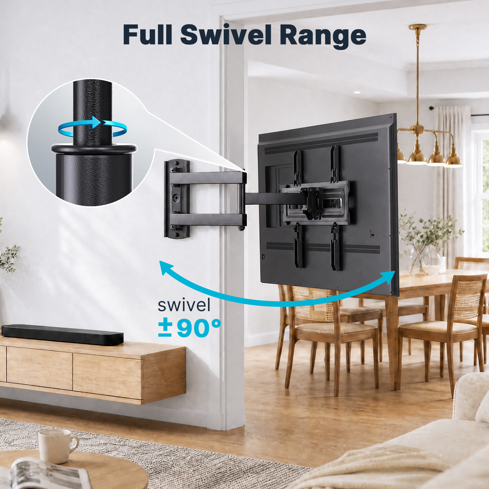 MountFTV Full Motion TV Wall Mount 26-65", Max 88 lbs photo 5