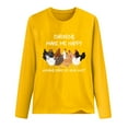 thumbnail image 2 of Crewneck Sweatshirts Clearance! Weikingp CHICKENS MAKE ME HAPPY Funny Printed Round Neck Long Sleeve T Shirt Graphic Sweatshirts Comfortable Sweatshirts Casual Wear, 2 of 3