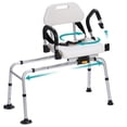 thumbnail image 7 of ELENKER Sliding Shower Chair with 360° Swivel Seat, Tub Transfer Bench with Drainage Holes for Senior, Sick and Handicap, 7 of 7